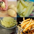 chiên khoai tây vàng dều